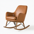 Fauteuil à bascule 74 x 92 x 99 cm brun aspect cuir style contemporain