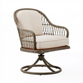 Fauteuil pivotant 78 x 78 x 100 cm en métal et rotin tressé beige style bohème