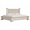 Lit 160 x 200 cm en bois beige clair style classique avec tête de lit