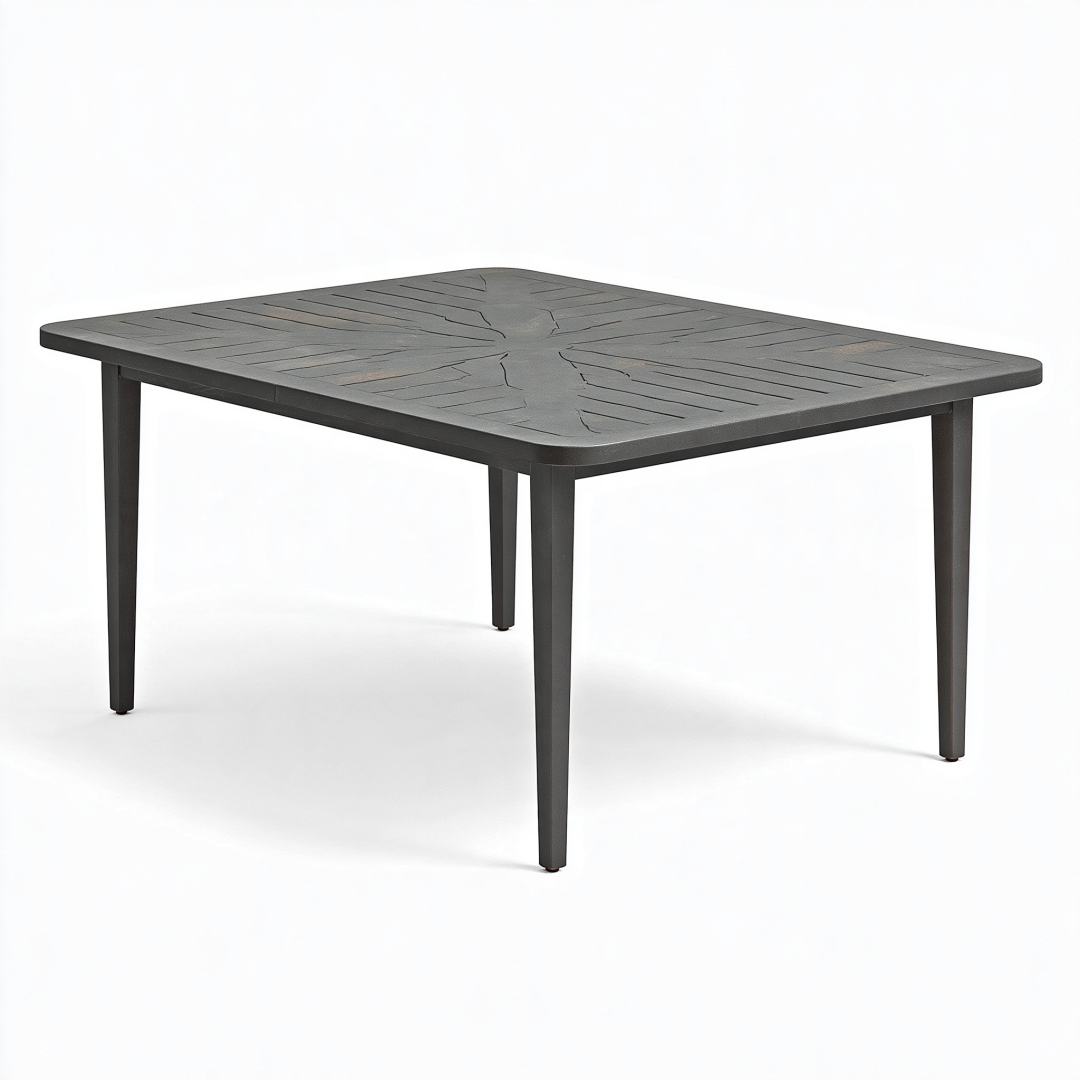 Table de jardin 150 x 90 x 74 cm en polypropylène anthracite - style contemporain