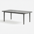 Table de jardin rectangulaire 150 x 90 x 74 cm en aluminium gris anthracite - repas extérieur contemporain