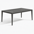 Table de jardin 180 x 90 x 75 cm en aluminium noir style contemporain