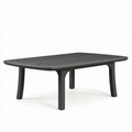 Table de jardin rectangulaire 150 x 90 cm en plastique anthracite pour repas extérieur