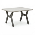 Table de jardin 140 x 80 x 72 cm en plastique blanc et anthracite - rectangulaire
