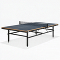 Table de tennis de table 274 x 152.5 x 76 cm bleu foncé acier pour intérieur avec filet
