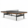 Table de tennis de table 274 x 152.5 x 76 cm noire et marron pliable avec filet