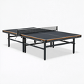 Table de tennis de table 274 x 152.5 cm en acier noir marron pliable