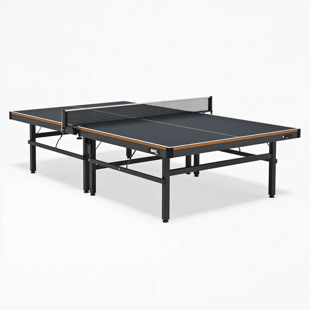 Table de tennis de table 274 x 152.5 cm en acier noir marron pliable