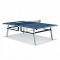 Table de tennis de table 274 x 152.5 x 76 cm bleue en métal pliable avec filet