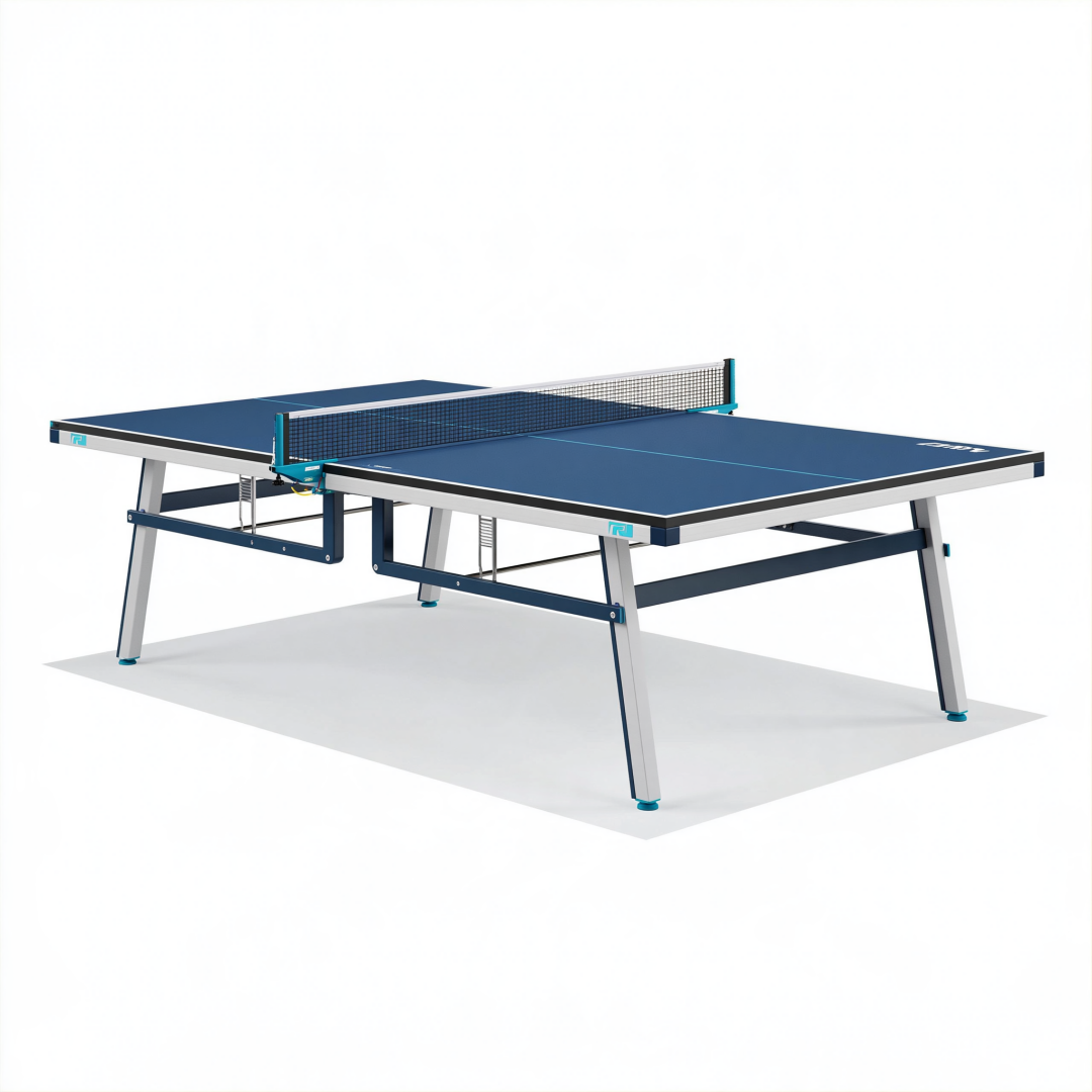 Table de tennis de table 274 x 152.5 x 76 cm bleue en métal pliable avec filet