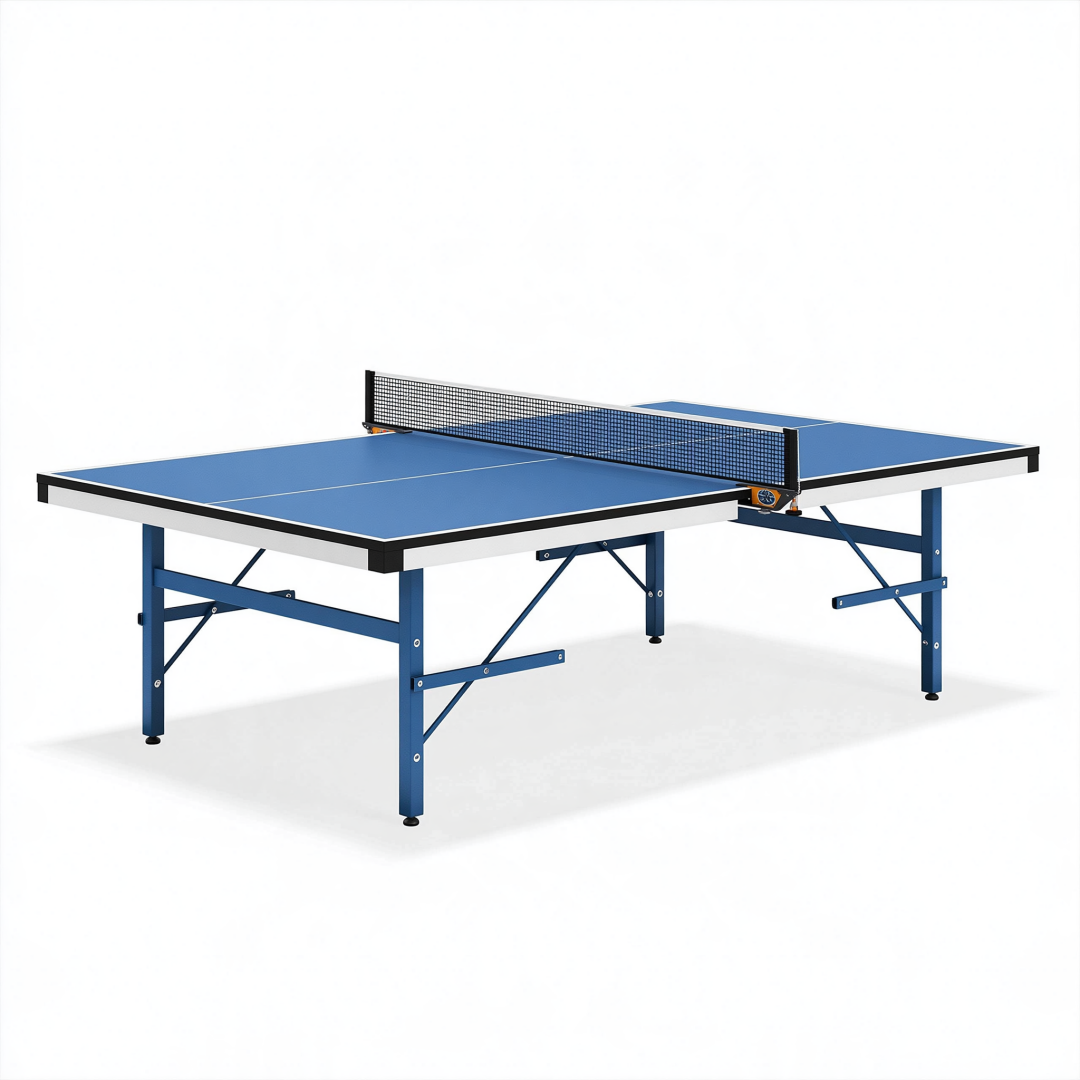 Table de tennis de table 274 x 152.5 x 76 cm bleue en MDF avec structure en acier pliable