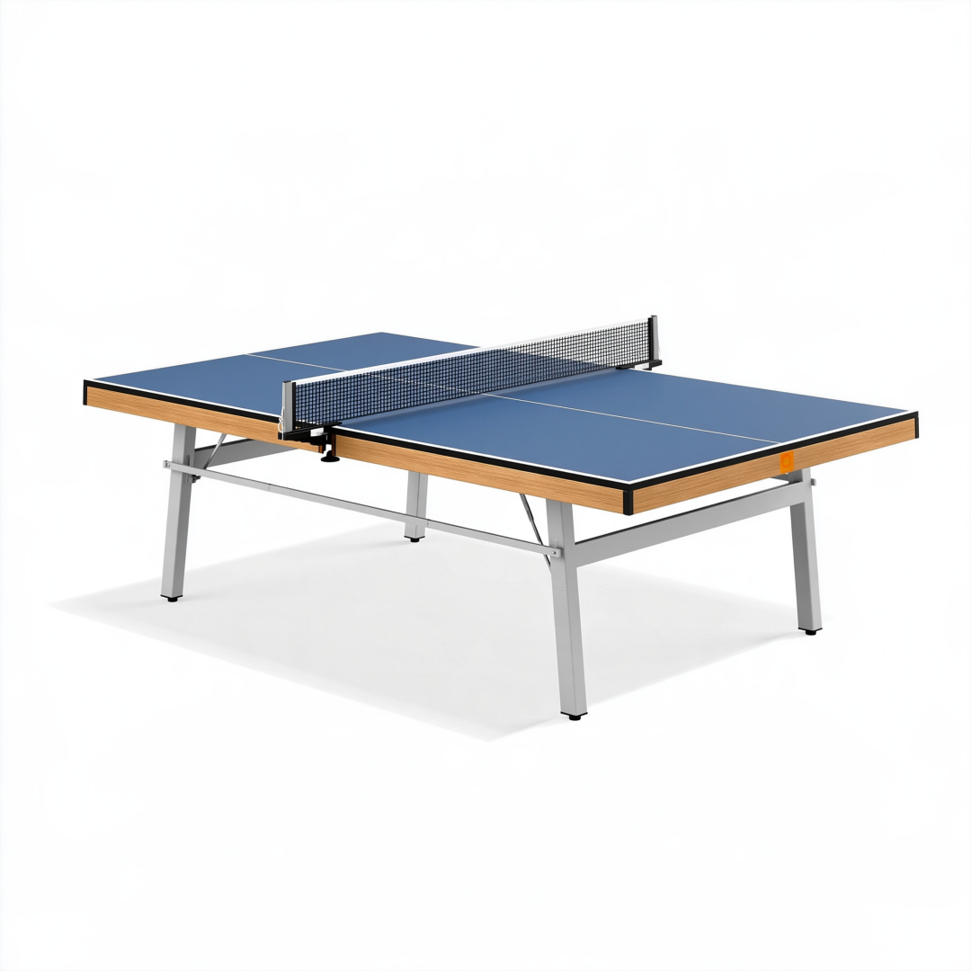 Table de tennis de table 274 x 152.5 cm bleue plateau composite structure acier
